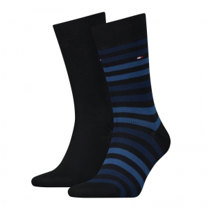 DUO STRIPE SOCK 2P 322 DARK NAVY