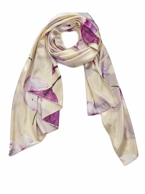SCARF SHINY FLOWERS GOLD
