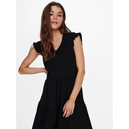 ONLMAY LIFE CAP SLEEVES FRILL 177911 Black