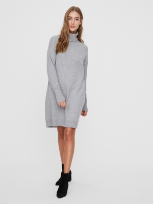 VMBRILLIANT LS ROLLNECK DRESS 178994 Light Gr