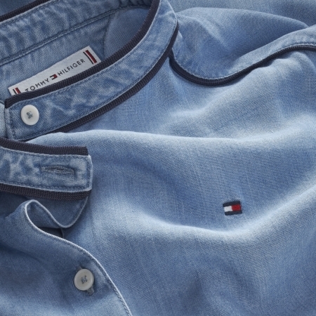 CHAMBRAY PIPING TOP 1A4 MEDIUM USED
