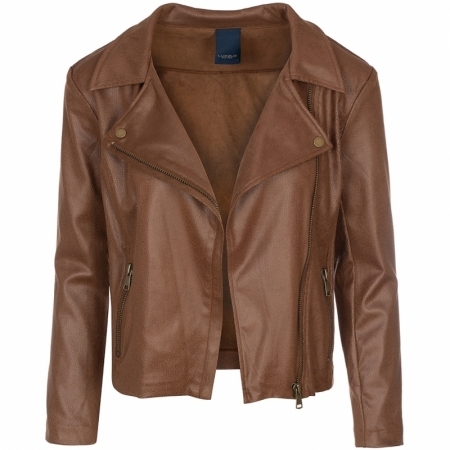 FRITSENIO COATED SUEDE JACKET 785 LAGGAGE BROWN