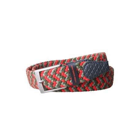 BRAIDED ELASTIC BELT GREEN RED 72 MULTICOLOR GREEN