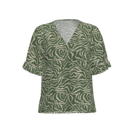 121130 T-Shirt Vineyard Green/SANDSHELL ANIMAL