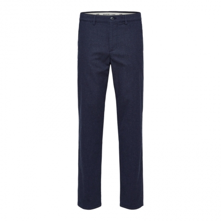 SLHSLIM-MILES 175 BRUSHED PANT Dark Sapphire stucture