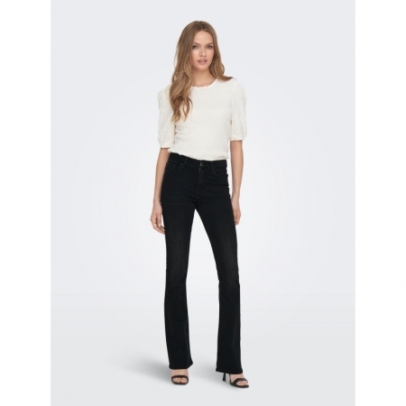 ONLBLUSH MID FLARED DNM TAI109 Washed Black