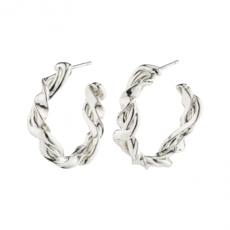 SUN TWISTED HOOPS SILVER PLATED