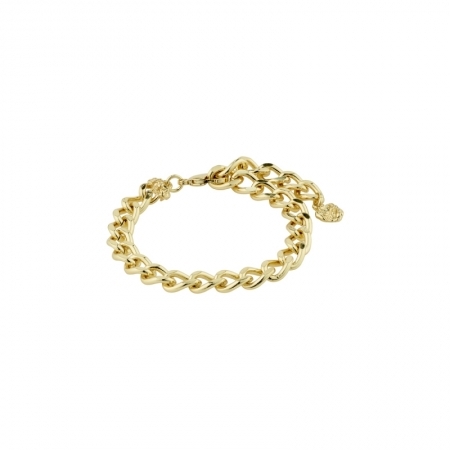 CHARM RECYCLED CURB CHAIN BRAC GOLD PLATED