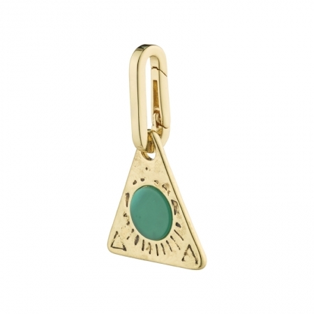 CHARM RECYCLED TRIANGLE PENDAN GREEN/GOLD PLATED