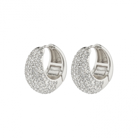 NAOMI RECYCLED CRYSTAL HOOPS SILVER PLATED