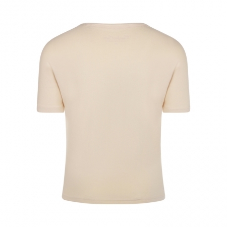 BOXY T-SHIRT FRONT DETAIL CREAM