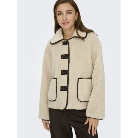 JDYNOELLA LIFE TEDDY JACKET OT 215452 Cement