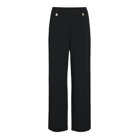 VICLUA HW WIDE BUTTON PANTS- N 178035001 Black