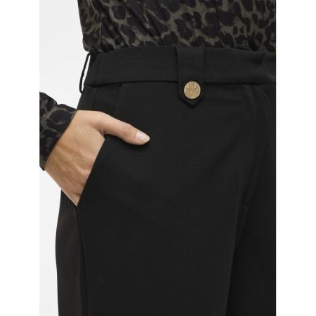VICLUA HW WIDE BUTTON PANTS- N 178035001 Black