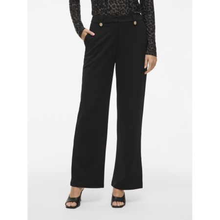 VICLUA HW WIDE BUTTON PANTS- N 178035001 Black
