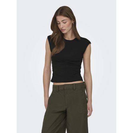 ONLMIRA CAPSL RUCHING TOP JRS 177911 Black
