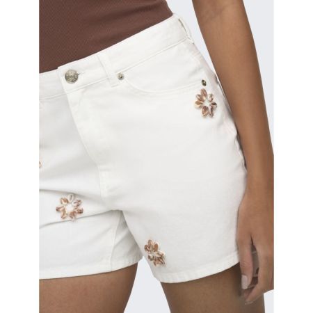 ONLVEGA SHELL  MOM SHORTS DNM 179707 White De