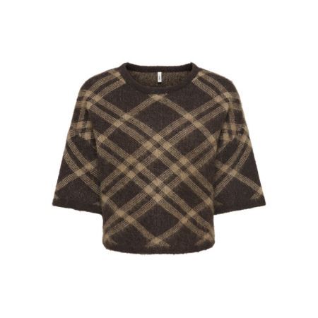ONLNOEME SS PATTERN O-NECK KNT 286415004 Choco