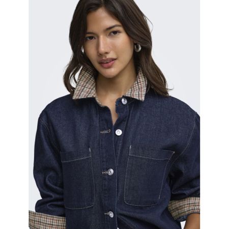 ONLVERA LS CHECK DNM SHIRT SIJ 177938 Dark Blu