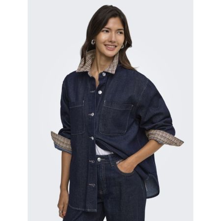 ONLVERA LS CHECK DNM SHIRT SIJ 177938 Dark Blu