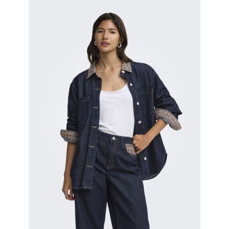ONLVERA LS CHECK DNM SHIRT SIJ 177938 Dark Blu