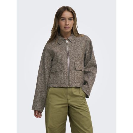 JDYVINGA HERRINGBONE JACKET OT 244915001 Choco