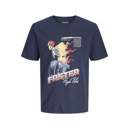 JJTRACK SKULL TEE SS CREW NECK 175876 Navy Bla