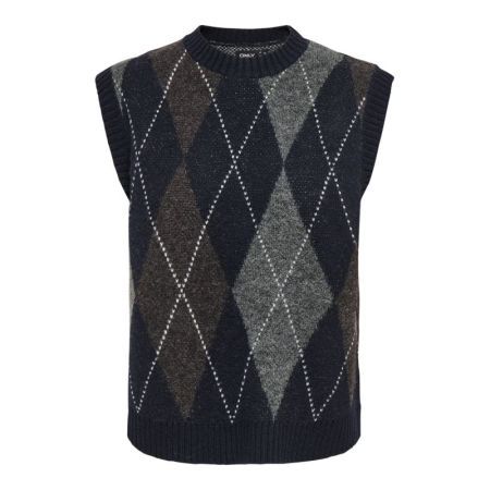 ONLRHOMBUS ARGYLE VEST KNT NOO 194962001 Night