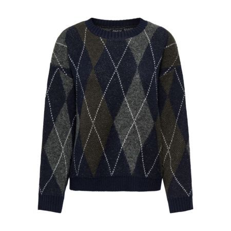 ONLRHOMBUS ARGYLE PULLOVER KNT 194962001 Night