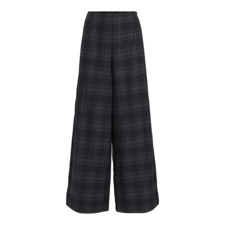 VISINA HW WIDE CHECK PANTS 227515002 Navy