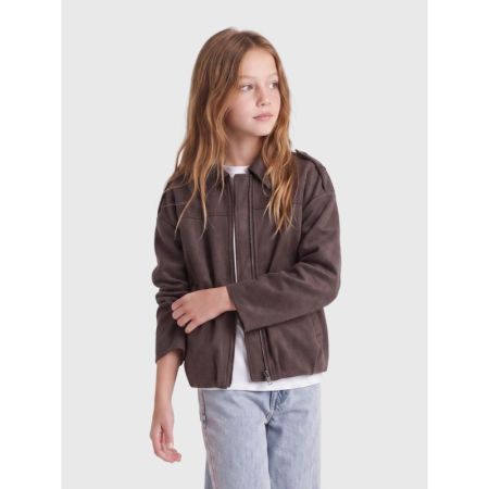 KOGNIA FAUX SUEDE BAT JACKET O 244915 Chocolat