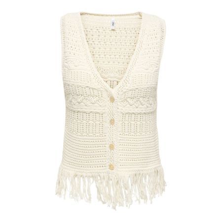 ONLALIX SL FRINGE WAISTCOAT KN 180083 Birch